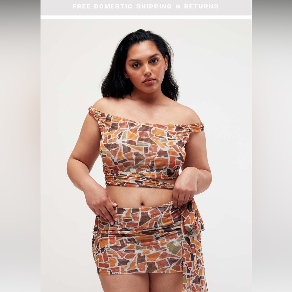 iNAMORATA Mustard Mosaic Mesh Set